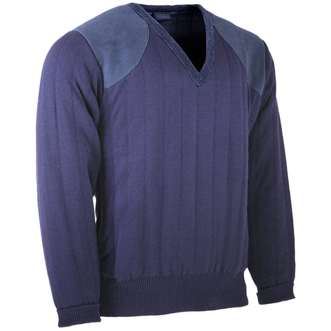 Heavyweight V-Neck Country Jumper with Patches