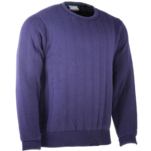 Heavyweight Crew Neck Country Jumper without Patches in Navy