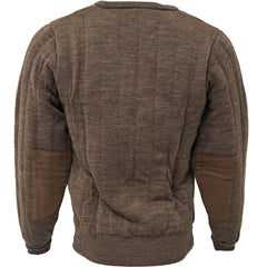 Brown Mix Heavyweight V Neck Shooting Jumper with patches