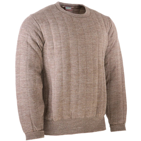 Heavyweight Crew Neck Country Jumper without Patches in Brown Mix