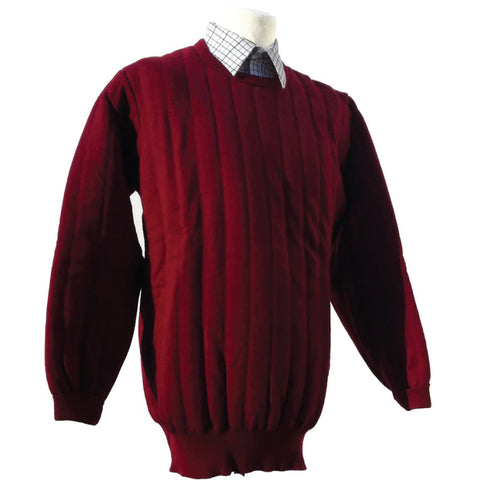 Heavyweight Crew Neck Country Jumper without Patches in Claret
