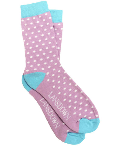 Lansdown Spotty Ankle Socks - Pink Lavender/Norse Blue